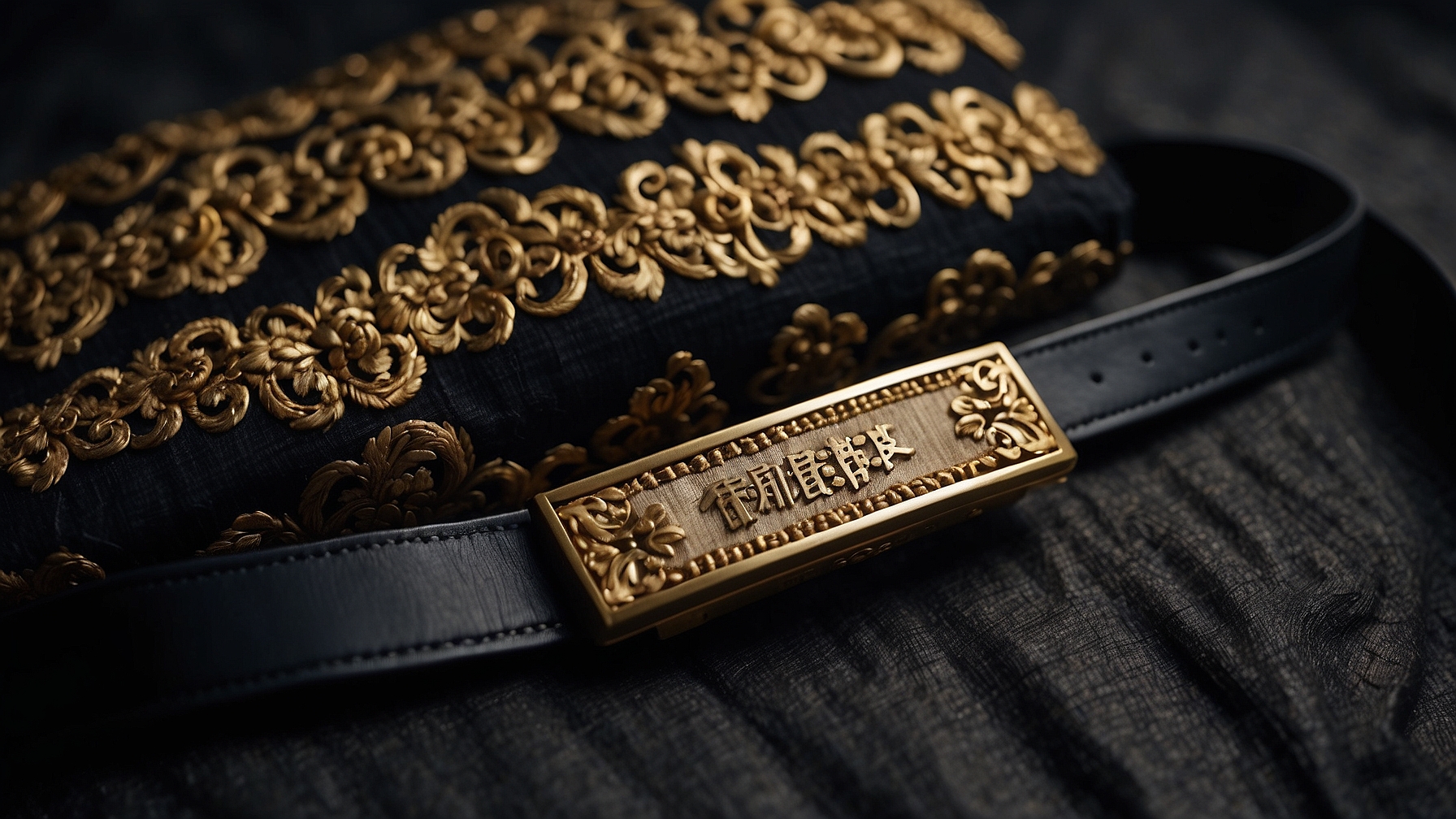 Black belt with gold degree bars on gi fabric representing black belt promotion authority in martial arts