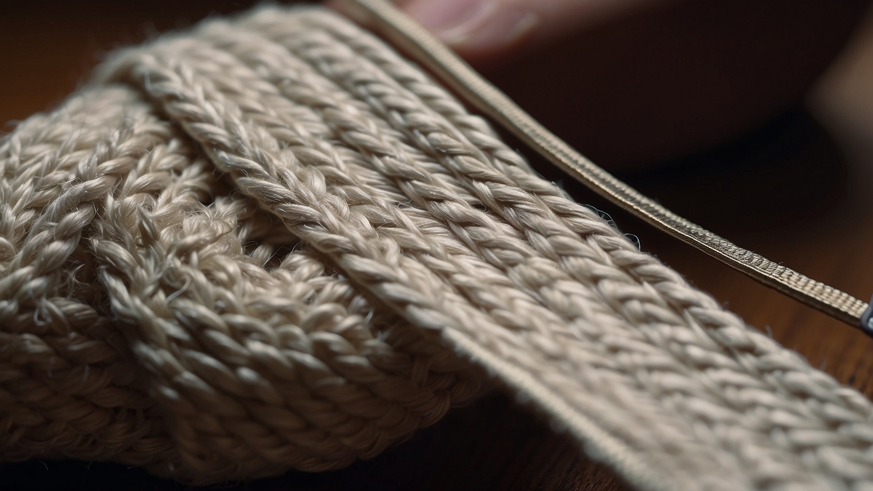 Stripe being added to martial arts belt representing grading milestone in karate belt system